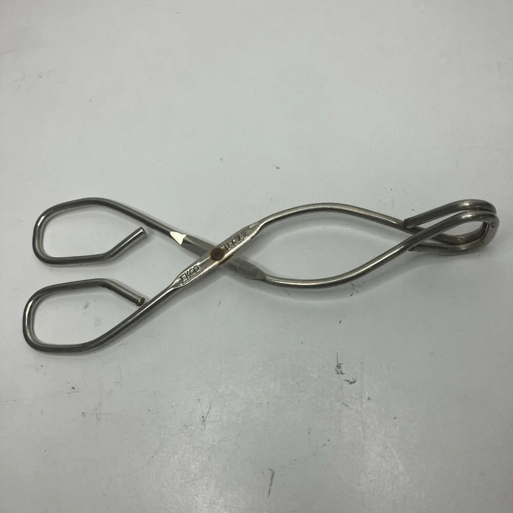 Ekco U.S.A. 8 Inch Steel Metal Scissor Style Hotdog Kitchen Tongs